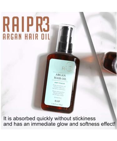 RAIP R3 Argan Hair Oil 100ml - Alcohol-Free Formula for All Hair Types - Buy Online on GoSupps.com