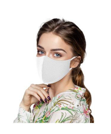 LIEIKIC 4 Pieces Silk Face Mask Washable Summer Cool Breathable Dustproof Cotton Fabric Mouth and Nose Protection for Women Men