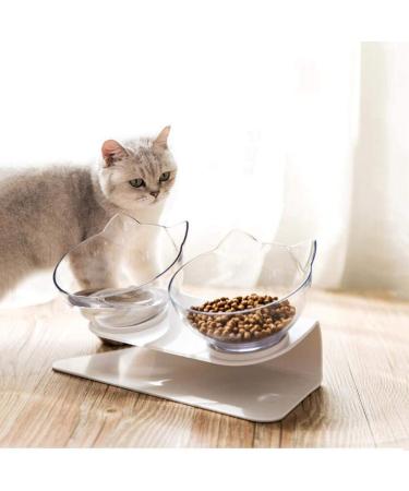 Double Cat Dog Bowls - Elevated Tilted Pet Bowl with Raised Stand for Cats and Small Dogs - Buy Online on GoSupps.com