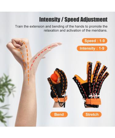 Finger Hand Function Rehabilitation Gloves Hand Stroke Recovery Equipment 3 Temperature and 9 Levels of Strength Adjustable for Stroke Hemiplegia and Poor Finger Mobility Patients - Buy Online on GoSupps.com