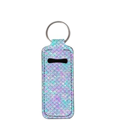 Lip balm keychain for women and girls Mermaid scales.