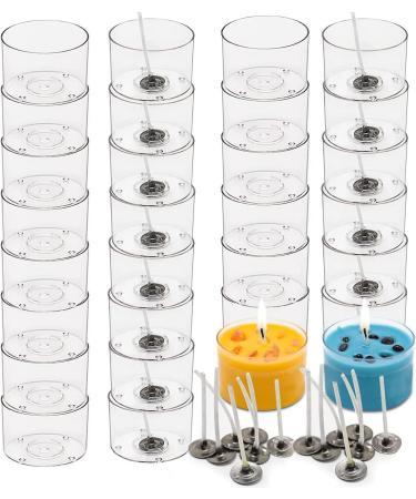PEILIN 100 pcs Clear Tealight Cups & 40 mm Candle Wicks Set for DIY Candle Making - Buy Online on GoSupps.com