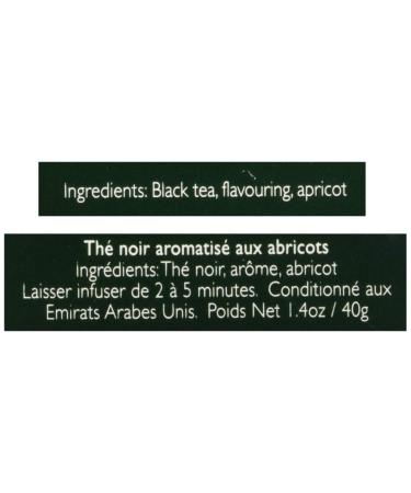 Ahmad Tea Apricot Sunrise Black Tea with Apricot 20 Individually Packaged Aroma-Sealed Bags (2-Pack) - Premium Quality Fruit Tea - Buy Online on GoSupps.com
