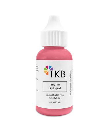 TKB Lip Liquid Color|Liquid Lip Color for TKB Gloss Base  DIY Lip Gloss  Pigmented Lip Gloss and Lipstick Colorant  Moisturizing  Made in USA (1floz (30ml)  Perky Pink) Perky Pink 1 Fl Oz (Pack of 1)