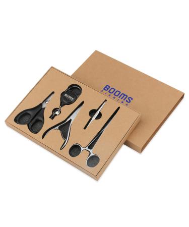 Booms Fishing TK2 5pcs Fishing Tool Kit Saltwater, Stainless Steel Fishing Accessories, Fishing Gift Combo: Split Ring Pliers, Fishing Scissor, Hemostat Plier, Lures Tuning Tool, Fly Fishing Retractor
