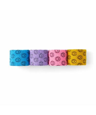 Medline Co-Flex NL Self Adherent Cohesive Wrap Bandages Latex Free 2 x 5 Yards Assorted Smiley Face Pattern (36 Count)