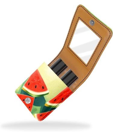 Travel Lipstick Organizer Case - Portable Makeup Bag with Mirror in Watermelon Green | eCommerce International Shipping - Buy Online on GoSupps.com