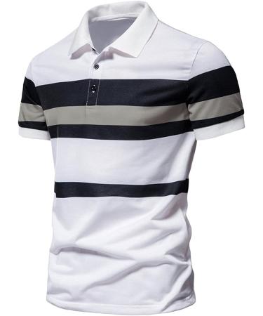FUMOOD Men's Classic Muscle Polo Shirt - Black, 3X-Large | Short Sleeve Lightweight Collared T-Shirt for Golf - Quick-Dry Cotton - Buy Online on GoSupps.com