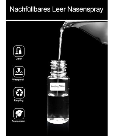 Furuising 6-Pack 10ml Nasal Spray Bottles - Transparent Reusable with 8 Blank Labels for Perfume Essential Oils & Saline Solution | International Shipping - Buy Online on GoSupps.com