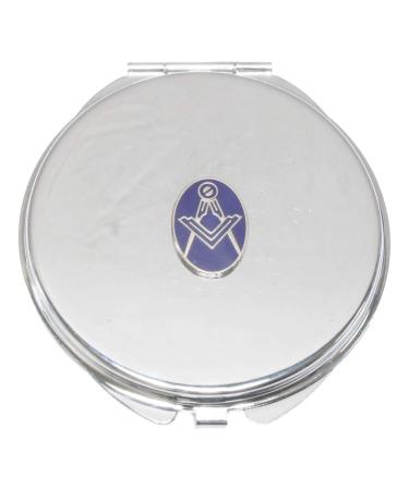 Masonic Oval Compass & Sq Compact Mirror Handbag Gift With Free Engraving 254