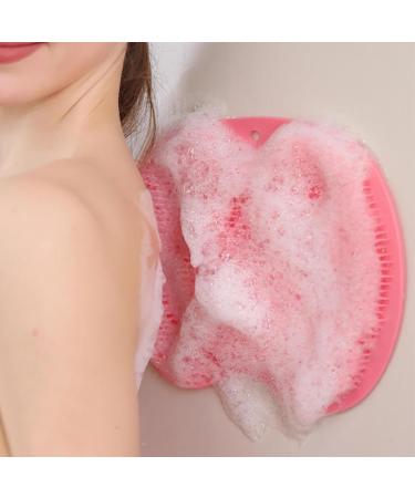 Slip-Proof Silicone Massage Pad & Back Scrubber | Suction Cup Foot Brush for Relaxation & Peeling - Red - Buy Online on GoSupps.com