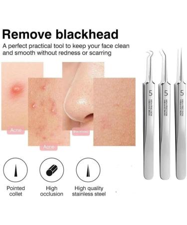 8set Usiveinborn Blackhead Remover Usiveinborn Tweezers Professional Facial Blackhead Remover Tweezers Efficient Tool for Clearing Blackheads Blackhead Extractor Black Head Remover Set for Facial Nose  - Buy Online on GoSupps.com