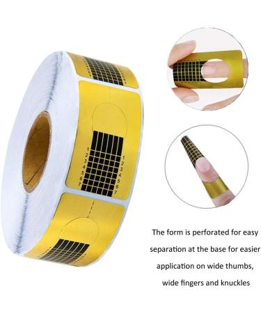 Nail Templates (600 pcs) | Self-Adhesive Gel Nail & Extension Stencils - Golden & Pink | Perfect for Artificial Fingernail Modeling - Buy Online on GoSupps.com