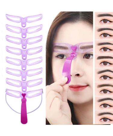 8 Reusable Eyebrow Trimming Templates with Handle Belt & Brush | Washable Makeup Tool Kit for Perfect Eyebrows - Buy Online on GoSupps.com