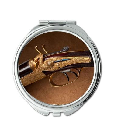 Mirror Travel Mirror gun alarm clock Round Mirror latest gun pocket mirror portable mirror