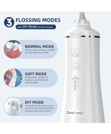 Water Dental Flosser Cordless | Carethetic Portable Oral Irrigator for Teeth Cleaning | Rechargeable IPX7 | Ideal for Home & Travel - Buy Online on GoSupps.com