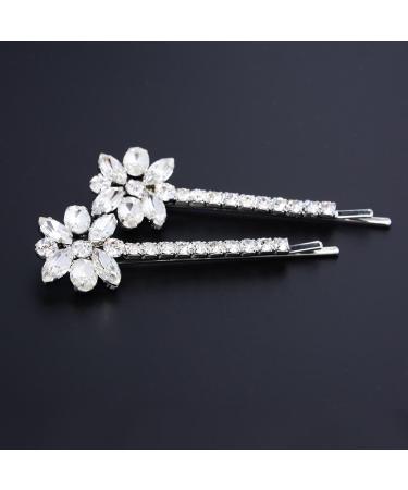 2pcs Bridal Rhinestone Hair Pins - Elegant Hair Clips for Weddings & Special Occasions - Buy Online on GoSupps.com