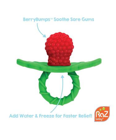 RaZbaby RaZberry Silicone Baby Teether Toy - Berrybumps for Soothing Sore Gums - BPA Free Teething Relief Pacifier - Hands Free Infant Teething Toy - Buy Online on GoSupps.com