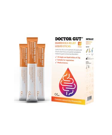 Doctor Gut Diarrhoea Relief - Diarrhoea Treatment for Adults & Children from 2 y.o. | Easy to consume 10 Liquid Sticks