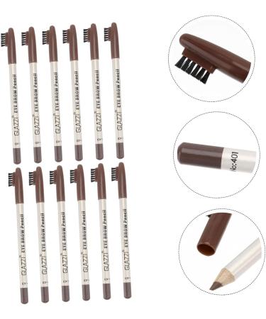 Outanaya 12pcs Eyebrow Pencil with Brush Eyebrow Pen Brow Pen Brush Eyebrow Pencils Plastic Coffee - Buy Online on GoSupps.com
