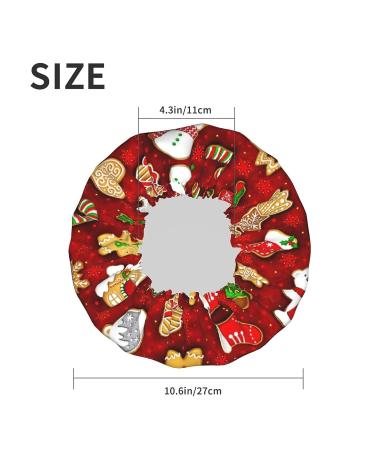 Happy Christmas Printed Waterproof Shower Cap for Women - Fits All Head Sizes and Hair Textures - Buy Online on GoSupps.com