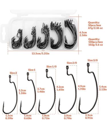 THKFISH Offset Work Hake Fishing Hook Set - 50/100 PCS Drop Shot Rubber Jigs - Best Fishing Kit for International Shipping - Buy Online on GoSupps.com