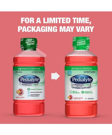 Pedialyte Advanced Care Cherry Punch Electrolyte Solution 33.8 Fl Oz - Pack of 8 - Buy Online on GoSupps.com