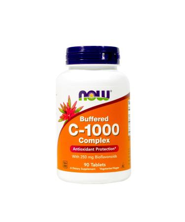 NOW C-1000 Antioxidant Protection Buffered C 1000mg 90 Tablets (Pack of 2)