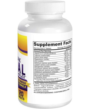 2-Month Iron-Free Multi Mineral Supplement with 72 Trace Minerals - Natural Multiminerals - 120 Tablets - Buy Online on GoSupps.com