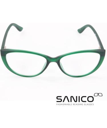Stylish CAT-Eye Reading Glasses for Women - Sanico Andes Green 2.5 Dioptries | International Shipping Available - Buy Online on GoSupps.com