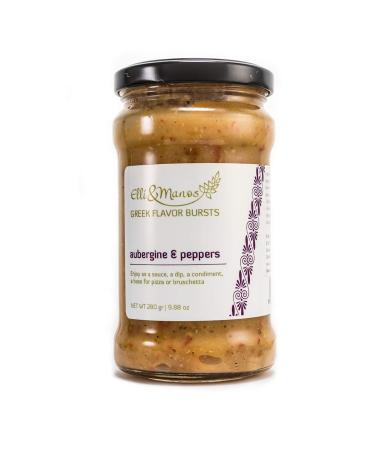 Elli & Manos Greek Flavor Bursts - Aubergine & Peppers - 280gr/9.88oz - highly concentrated spread/veggie dip Aubergine (eggplant) & Peppers