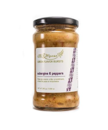 Elli & Manos Greek Flavor Bursts - Aubergine & Peppers - 280gr/9.88oz - highly concentrated spread/veggie dip Aubergine (eggplant) & Peppers - Buy Online on GoSupps.com