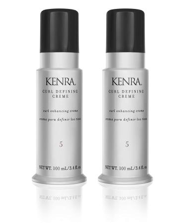 Kenra Curl Defining Crme 5 | Texture Enhancing Styler | Tames Frizz & Flyaways | Refines and Seperates Curls & Waves | Helps Resist Humidity | Medium To Coarse Hair 3.4-Ounce (2-Pack)
