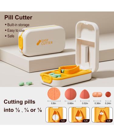 Buy the Best Pill Cutter | USA Design | Cuts Small & Large Pills | Includes Crystal Acrylic Pill Box - Perfect for Vitamins - Buy Online on GoSupps.com