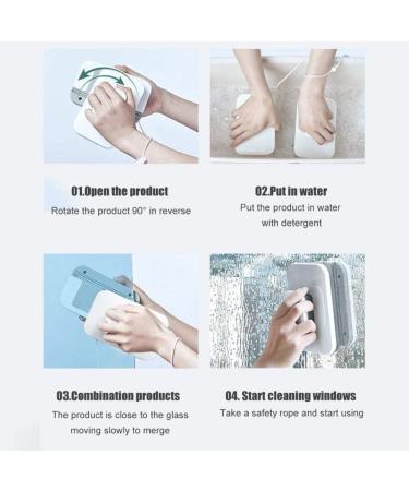 Double Glass Wiper Wash Window Magnets Double Side Cleaning Brush Washing Windows Home Cleaning Tool for High-Rise Glazed Windows Thickness 3 to 10mm Size:15 to 26mm - Buy Online on GoSupps.com