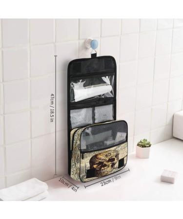 Shop Vintage Floral Skull Cultural Bag | Halloween Travel Wash Organizer for Men & Women - Portable Makeup & Cosmetics Storage with Hooks - Buy Online on GoSupps.com