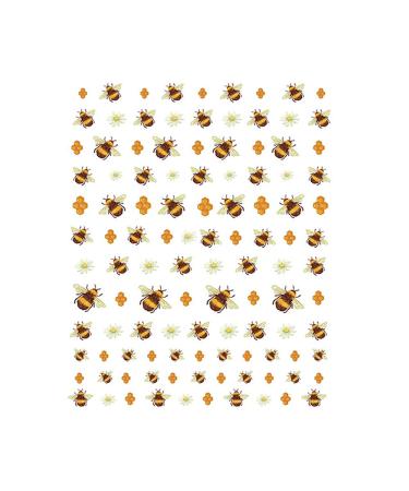 2Pcs Bees Cartoon 3D Nail Decals Nails Small Fresh Yellow Flower Bee Nail Stickers Butterfly Decals Summer Nail Art Decorations Manicure Accessories Nail Charms for Acrylic Nails(195)