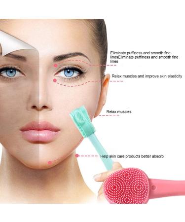 Rongweiwang Double Head Silicone Facial Cleaning Brush - Pink Fish Form Facial Massager & Peeling Tool - Perfect for International Skincare - Buy Online on GoSupps.com