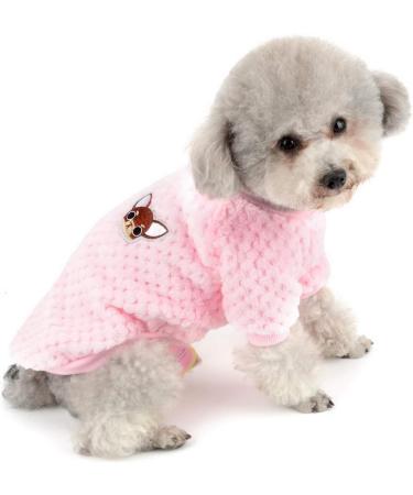 Zweitea Pink Fleece Dog Sweater for Small Dogs - Warm Soft Winter Jacket for Puppies & Cats - XL Size - Buy Online on GoSupps.com