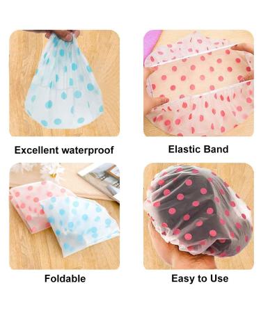 Yuip 6-Pack Waterproof Shower Caps | Reusable Plastic Bathing Caps for Women & Girls - Elastic & Durable - Buy Online on GoSupps.com