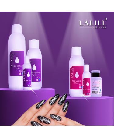 LALILL Set Nail Cleaner 100 ml + Acetone Nail Polish Remover 100 ml - Nail Degreaser - Degreaser Remover for Polish Gels Hybrids - Nail Cleaner Gel Nails - Buy Online on GoSupps.com