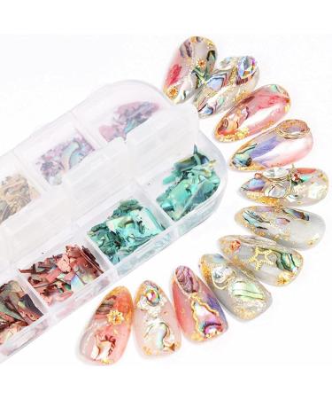 Ownsig Seashell Nail Art Glitter Slices - 3D Abalone Shell Fragments for DIY Nail Design in Dark Color - Buy Online on GoSupps.com