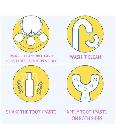 Pritbon 4Pcs Children's U-Shape Toothbrush for 360 Cleansing | Heart/Oval Design | Kids 0-12 Years - Buy Online on GoSupps.com