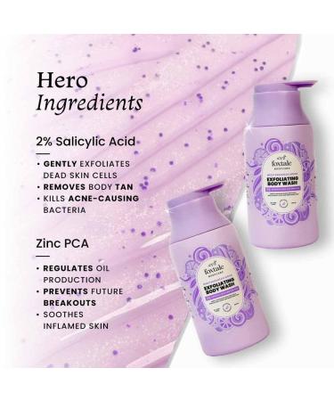 SOFTIZ Fox-Tale Exfoliating Body Wash With Zinc Pca|Reduces Body Acne Strawberry Skin |Smoothens Uneven Texture In 28 Days|Body Wash Men & Women|Exfoliating Shower Gel 2% | 250-Ml - Buy Online on GoSupps.com