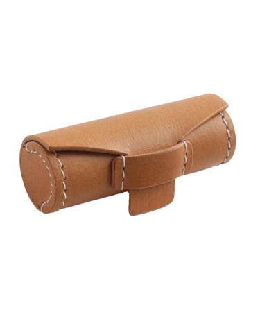 Birtern Lipstick case Stamp storage case Women's lip balm holder small cylindrical storage bag for travel outdoor activities camping light brown Refer to