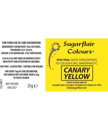 Sugarflair Canary Yellow Food Colouring Paste - 25g | Highly Concentrated Dye for Sugar Pastes, Buttercream, and Royal Icing - Buy Online on GoSupps.com
