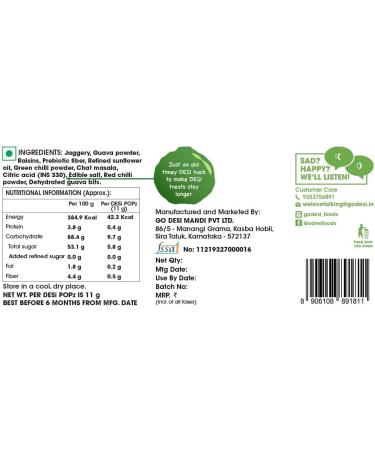 GO DESi Fruit Lollipops | Chilli Guava | 40 Pieces | Fruit Candy | Desi Pops - Buy Online on GoSupps.com