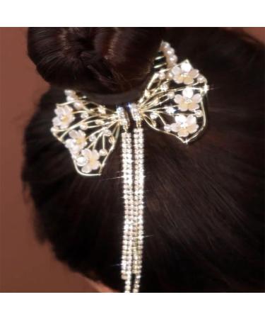 HISYI Hairs Clip Bowknot Tassels Pills Head Ponytail Buckle Rhinestones Hairband Hairs Clip Headdress Accessory for Women and Girls - Buy Online on GoSupps.com