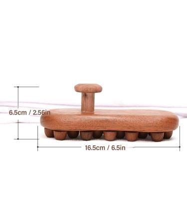 ZJchao 16.5 cm Sandalwood Massage Brush - Ergonomic Fascia Tool with Smoothing Balls for Ultimate Relaxation - Buy Online on GoSupps.com