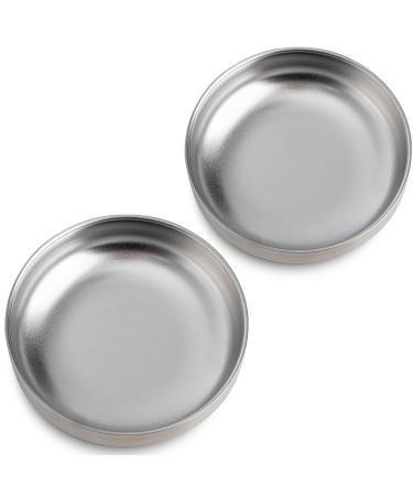 2pcs Cat Bowl Stainless Steel Wide Shallow Cat Food Bowl & Cat Water Bowl Bowl width 5.9''(15cm) Whisker-friendly 2 St ck